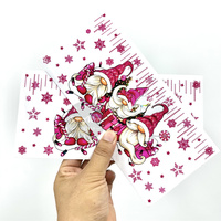 Noël UV DTF tasse enveloppes pour verre 16oz dessin animé princesse Design tasse décalcomanies transferts autocollants étanches pour dégringolades