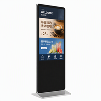 Totem publicitaire LCD d'intérieur 49 pouces 1920x1080 Full HD, affichage numérique, lecteur USB, sur pied, ultra-mince, noir, pour centre commercial