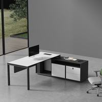Tables de bureau de direction de luxe modernes en forme de L, mobilier de bureau à domicile, matériau en panneaux de bois durables, table de patron pour bureau