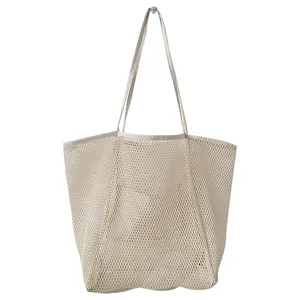 Vente chaude Femmes Shopping Gym Pique-Nique Grand Sac À Main D'épaule Épicerie Maille Fourre-Tout Sac De Plage