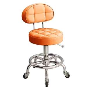 Wholesale Adjustable Hydraulic Round Roller Pedicure Stool Chair With Wheels Beauty Salon Technician Massage <b>Table</b> Living Room - Product Image 2