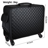 Sac de maquillage professionnel pour artiste, étui à tatouage, grande capacité, sac cosmétique en PU avec roulettes, sac de maquillage imperméable