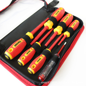 Insulated <b>Screwdriver</b> Set 4 Pcs Phillips Cross Head Plastic Handle Anti Slip Texture For Electrical Repair DIY Tools - Product Image 1