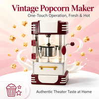 Mesin Pembuat Popcorn Listrik Retro Vintage dari Baja Anti Karat untuk Pesta Home Theater, Grosir Peralatan Rumah Tangga