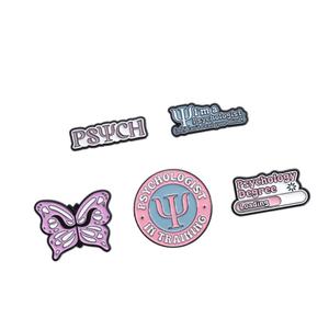 Pin de Esmalte con Logotipo de Psicólogo Rosa, Pin de Salud Mental - Product Image 1