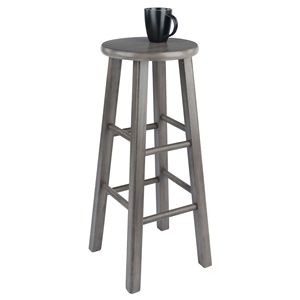 Tabouret de bar moderne rustique en bois gris huître pour bar à domicile, hôtel, salon, chambre à coucher, meubles de style détente - Product Image 3