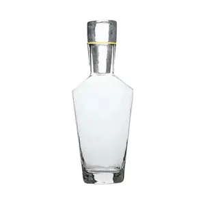 SUNYO Hot Clear Gold Rim Glasses Whiskey Crystal Wine Glasses Decanter And Stopper Water Bottle Set For Gift
