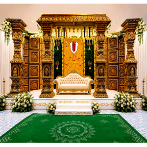 Décoration de scène de mariage sur le thème de Tirupati Balaji, scène de mariage traditionnelle du sud de l'Inde pour les grands événements, scène de mariage tamil. - Product Image 1