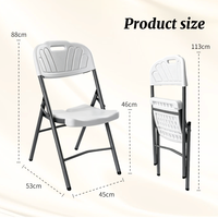 Ensemble de meubles de jardin pliants en plastique blanc pour événements et fêtes, table et chaises, vente en gros à prix abordable
