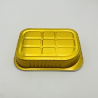 Boîte en aluminium écologique pour la restauration, 320 ml, carrée, peut être équipée d'un couvercle en PET, couleur personnalisable