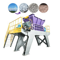 Déchiqueteur de pales d'éoliennes usagées, équipement de recyclage de turbines éoliennes, déchiqueteur mobile sur chenilles pour pales d'éoliennes avec certification CE