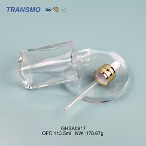 Flacon en verre vide pour lotion, flacon pompe compte-gouttes en verre, logo personnalisé, flacon carré en verre pour lotion 110 ml - Product Image 5