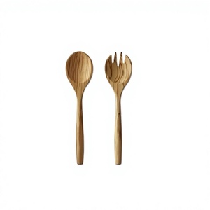 Juego de dos cubiertos de madera con cuchara y tenedor de calidad premium para restaurante y uso doméstico - Product Image 1