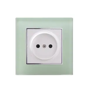 Good Quality New Design EU Standard CB CE TUV Certified Tempered Glass Material Wall Electrical 1 Gang Russian Socket