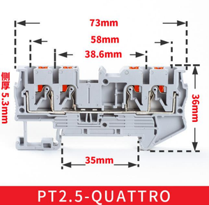 PT loạt si & hel 2-cực khối thiết bị đầu cuối công cụ miễn phí với gắn đường ray lò xo trực tiếp Plug-in ô tô ISO9001 CE chứng nhận - Product Image 4