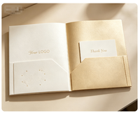 Carpeta de Presentación de Papel con Relieve, Negra Mate, con Protección UV, Personalizable al por Mayor, con Ranura para Tarjetas de Visita