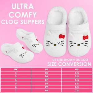 รองเท้าแตะซานริโอ้สำหรับเด็กผู้หญิง วัยรุ่น และผู้หญิง ไซส์ UK 2-7  แบบกันลื่น บุขนบอร์ก สำหรับฤดูหนาว ใส่ในสวน เหมาะสำหรับเป็นของขวัญจากประเทศจีน - Product Image 6