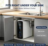 Système de filtration d'eau par osmose inverse 5 étapes OEM ODM avec filtre minéral, robinet double en acier inoxydable et moniteur TDS avec réservoir