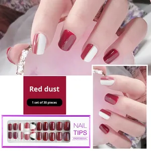 Juego de 30 <span class=keywords><strong>Uñas</strong></span> Postizas de Lujo ABS con Cobertura Completa, Nuevas Parches de Manicura Reutilizables con Patrón Cuadrado, Fácil Aplicación <span class=keywords><strong>en</strong></span> los Dedos - Product Image 2