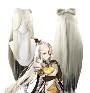Ecowalson <span class=keywords><strong>Genshin</strong></span> Impact <span class=keywords><strong>Ningguang</strong></span> Yelan Pizza Hut Cosplay perruque Cosplay Anime jeu <span class=keywords><strong>Genshin</strong></span> Cosplay perruque vêtements ensemble complet Halloween - Product Image 5