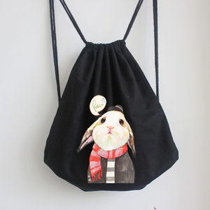Sac à dos en toile tendance avec cordon de serrage et logo personnalisé - Product Image 6
