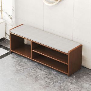 Panca Portascarpe in Legno Massello con Cuscino Morbido - Scaffale Multistrato Semplice per <span class=keywords><strong>Ingresso</strong></span> di Casa, Dormitorio - Product Image 3