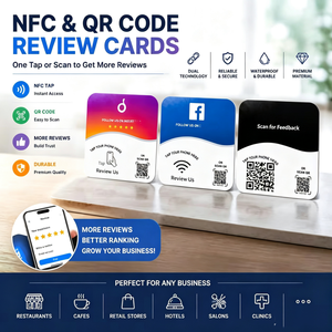 Plaque personnalisée en PVC ou acrylique avec impression <span class=keywords><strong>de</strong></span> code QR, RFID, NFC, 13,56 MHz, étanche, pour cartes professionnelles et <span class=keywords><strong>de</strong></span> membre, idéale pour <span class=keywords><strong>le</strong></span> partage d'URL sur les réseaux sociaux - Product Image 2