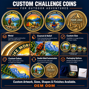 Monedas Conmemorativas Personalizadas para Aventuras al Aire Libre, Senderismo, Camping, Kayak, Coleccionables, Venta al Por Mayor, OEM, ODM - Product Image 4