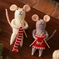 Nouvelles décorations de Noël 2026 : souris en peluche personnalisées, ornements de sapin tricotés, décorations suspendues pour les fêtes, cadeau de Noël
