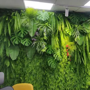 Arrière-plan de bobo anti-uv, toile de fond de bois, fausses feuilles, <span class=keywords><strong>pour</strong></span> fêtes de noë<span class=keywords><strong>l</strong></span>, décoration murale, plantes artificielles - Product Image 1