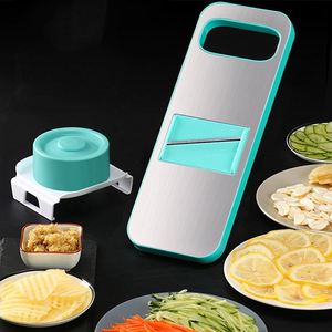Vente flash : Coupe-légumes multifonction avec support magnétique, mandoline, râpe à pommes de terre, trancheuse à aliments en acier inoxydable - Product Image 1