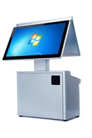 Terminal POS Layar Sentuh Ganda 15,6 Inci Dengan Layar Kedua 15,6 Inci, Keyboard, Printer, dan Scanner untuk Kasir Ritel