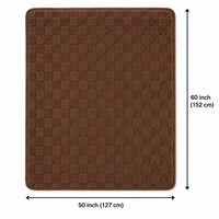 Manta Eléctrica de Felpa Coral a Cuadros de Lujo Color Café, Fabricada por OEM, Personalizada, 50x60 Pulgadas, Control Digital, Cálida y Segura