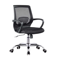Chaise de bureau visiteur ergonomique moderne et réglable en hauteur, dossier bas confortable, base chromée, pivotante, appui-tête réglable