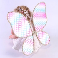 Ensemble d'ailes d'ange papillon pour enfants, baguette magique de fée à couleur dégradée et ailes en dentelle, pour la Saint-Valentin, la remise des diplômes et les fêtes d'anniversaire
