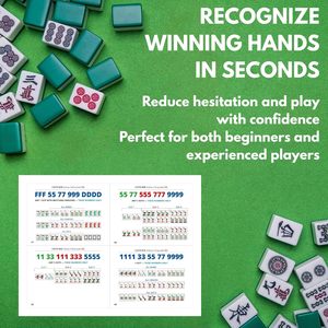 Guide <span class=keywords><strong>de</strong></span> référence rapide pour le Mahjong, feuilles <span class=keywords><strong>de</strong></span> stratégie pour le Mahjong <span class=keywords><strong>de</strong></span> style américain, aide portable pour l'apprentissage des règles <span class=keywords><strong>de</strong></span> <span class=keywords><strong>jeu</strong></span> - Product Image 4