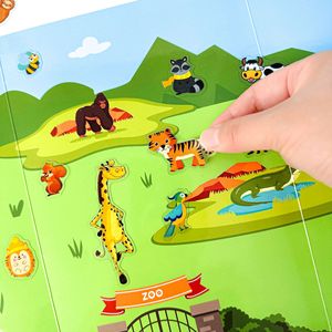 Libro di Adesivi per l'Apprendimento Prescolare, Adesivi <span class=keywords><strong>Fai</strong></span>-<span class=keywords><strong>da</strong></span>-<span class=keywords><strong>Te</strong></span> per Bambini, Giocattoli per l'Interazione e l'Amicizia, Impermeabili e Riutilizzabili - Product Image 1