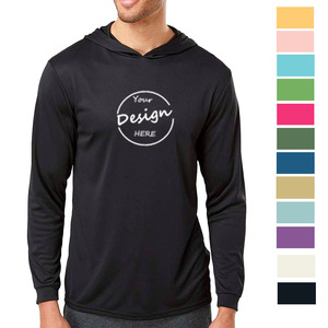 Custom Full Print Polyester Spandex <b>Muscle</b> <b>Fit</b> Tshirt Wholesale Sublimation Fishing <b>T</b> <b>Shirts</b> Long Sleeve With Hoodie - Product Image 1