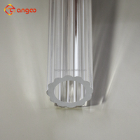 Tube extérieur transparent en PMMA de 25 mm avec rayures, en forme de fleur de prunier, tube acrylique cannelé, profil extrudé transparent pour éclairage LED