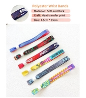 Bracelet en sangle personnalisé Finny Brand pour événements et festivals, imprimé par sublimation, motif écologique sergé rayé léopard marguerite, avec logo, 100%