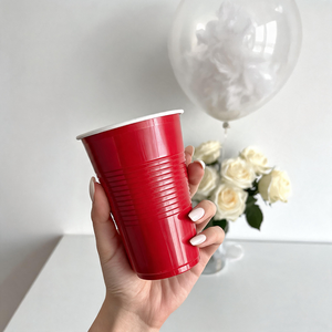 Vasos Desechables de Plástico Rojo de 18 oz, Grado Alimenticio, Personalizados al por Mayor, para Beer Pong, Fiestas Universitarias, Barbacoas - Product Image 2