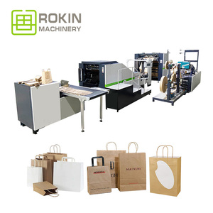 ROKIN Fully Automatic Paper Kraft Paper Bag Making Machine for Produce Handle Paper Bag, Low Cost of Paper Bag Making Machine