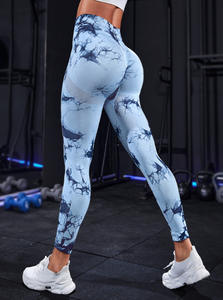Nouveau Style Fitness Sports Pêche Hip-lifting Taille Haute Ventre Serrage Tie-dye Yoga Pantalon Pantalon - Product Image 5