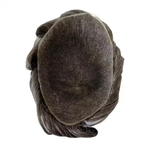 Postizo de Encaje Completo 1b50 para Hombre, Parche Capilar para Calvicie Masculina, Tupé Gris para Hombre, Cabello Humano 50% Gris - Product Image 3