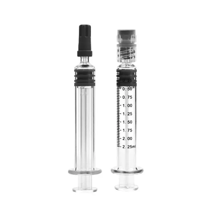 1ml 1ml 2.25ml 3ml 5ml Glass Syringe With Luer Lock And Plastic/Metal Plunger Can Be Printed Logo