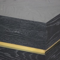 Table basse carrée en bois massif Blackbone Salontafel, plaquée or, pour salon européen