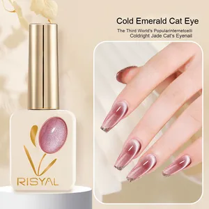 RISYAL RISYAL Certificado CPNP <span class=keywords><strong>Esmalte</strong></span> <span class=keywords><strong>de</strong></span> <span class=keywords><strong>Uñas</strong></span> en Gel Aurora Efecto Ojo <span class=keywords><strong>de</strong></span> Gato Cristal Negro <span class=keywords><strong>Gris</strong></span> 8ml Lámpara LED Botella <span class=keywords><strong>de</strong></span> 5kg - Product Image 2