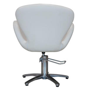 Chaise de barbier pliable en cuir synthétique blanc, robuste, avec pompe hydraulique, base à cinq griffes, couleur personnalisable, rotation à 360 degrés - Product Image 5