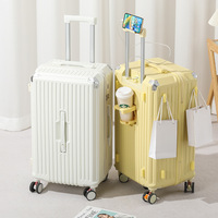 Valise de voyage chic haut de gamme, grande taille, avec logo personnalisé, compression sous vide, port USB et porte-gobelet pour les voyages de vacances