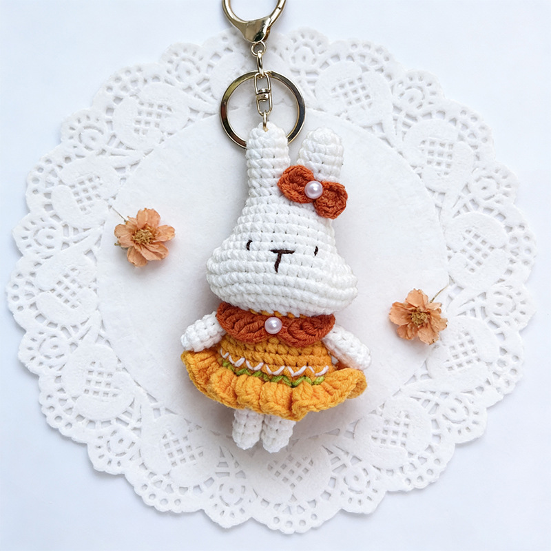 Porte-clés lapin orange